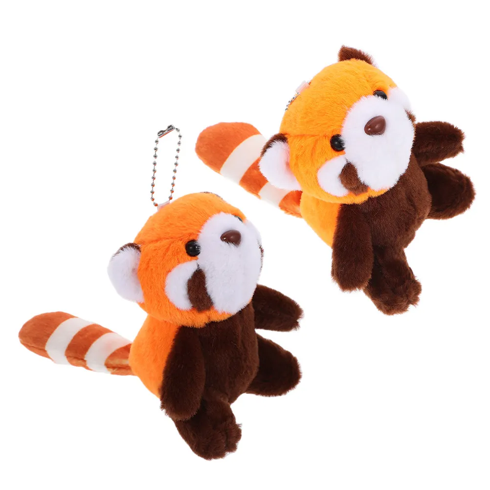 

2Pcs Raccoon Keychain Soft Material Animal Pendant Bag Hanging Ornament Cartoon Cute Keyring Backpack Accessory for Women Kids