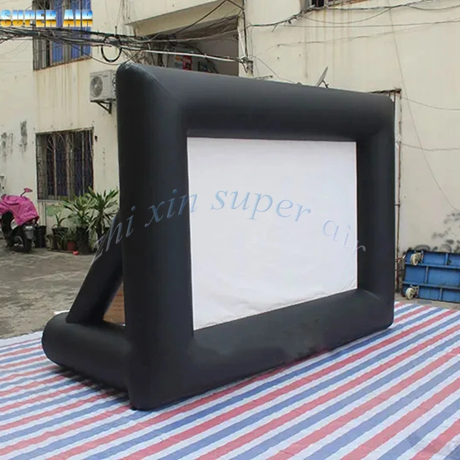 Hot sell inflatable model 6m weight inflatable movie screen for trade show