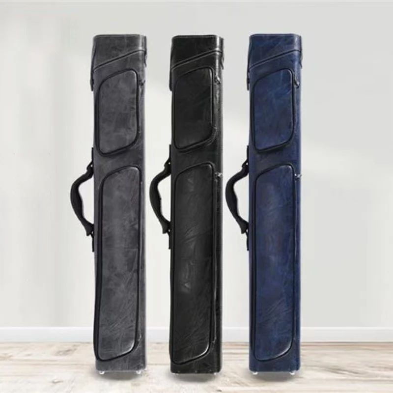 

High Quality Black/Blue/Grey color 3B4S 7 Holes PU Leather 1/2-pc Billiard Cue Case Carrying Cue Sticks