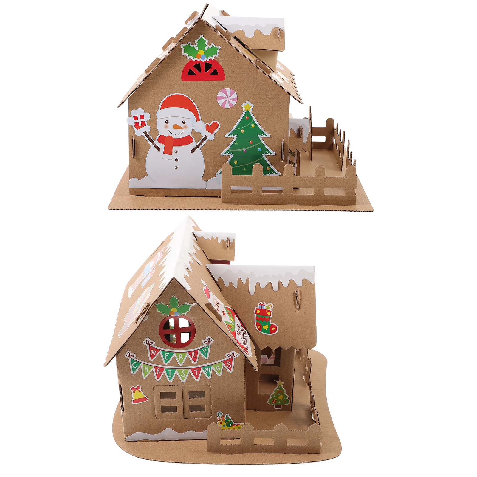 2 Sets Christmas Cookie House Biscuits DIY Toys Ornaments Decorations Xmas Small Accessories Gift Festival Handmade Luminous