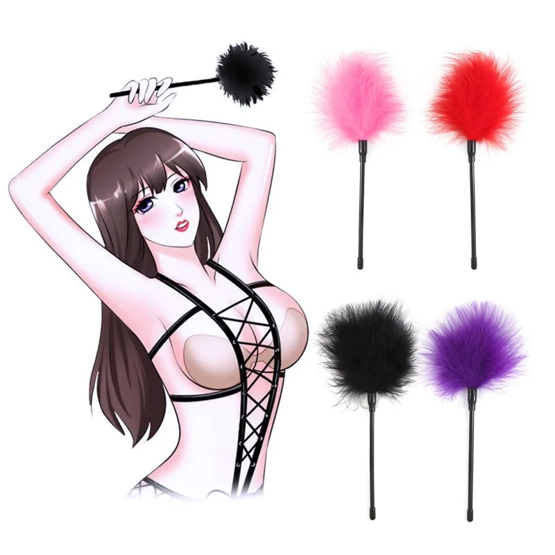 Feather Whip Sexy Flirting Body Massage Tickled Slave Fetish Adult Games BDSM Spanking Sex Toy For Couple Women Bondage Erotic