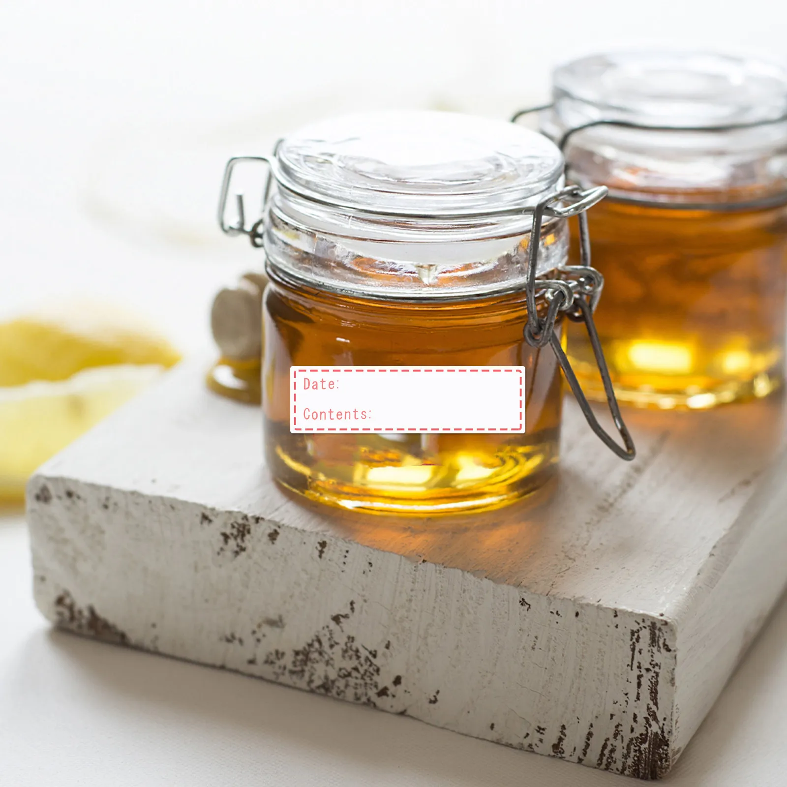 1 Roll Food Stickers High Adhesion Date Content Label for Jam Jars Preserving Containers Kitchen Fridge Freezer Storage