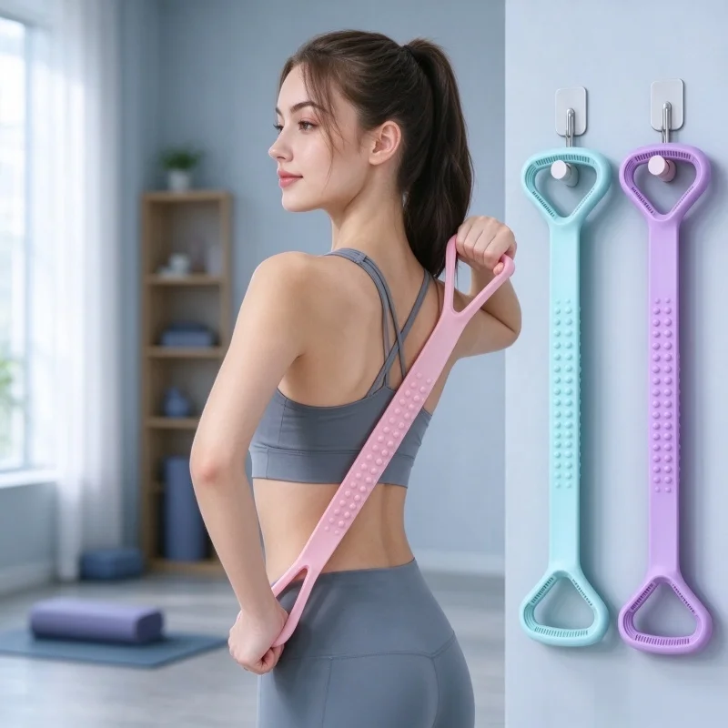 8 Shape Silicone Resistance Band Yoga Elastic Pull Rope Home Gym Workout Exercise Band Shoulder Back Training Fitness Equipment