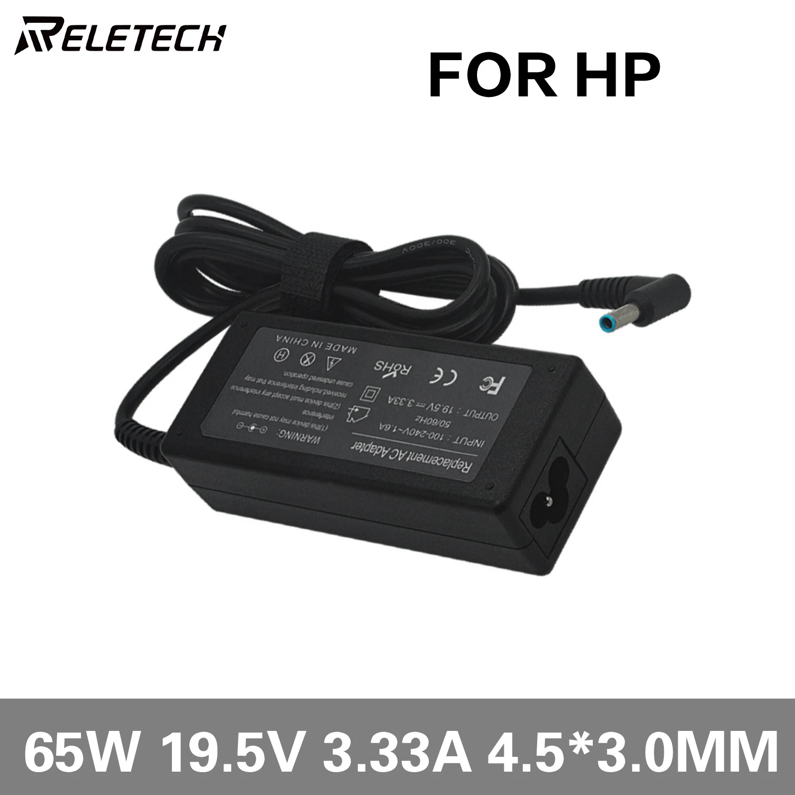 Reletech 65W 4.5*3.0mm Laptop Chargers Adapter For HP Envy 17-j010us Pavilion 15-j000 Chromebook 11 G4 G5 EE 14 G3 246 G4 248