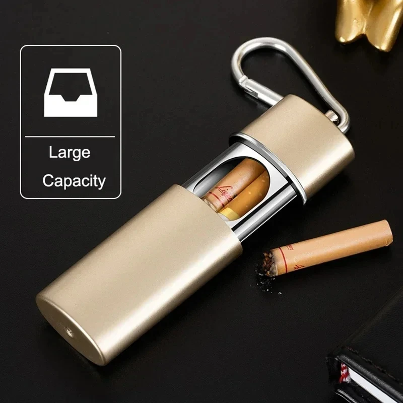 Portable Pocket Ashtray with Keychain Fireproof Metal Ashtray Metal Cigar Ash Storage Organizer Outdoor Smoking Ash Holder