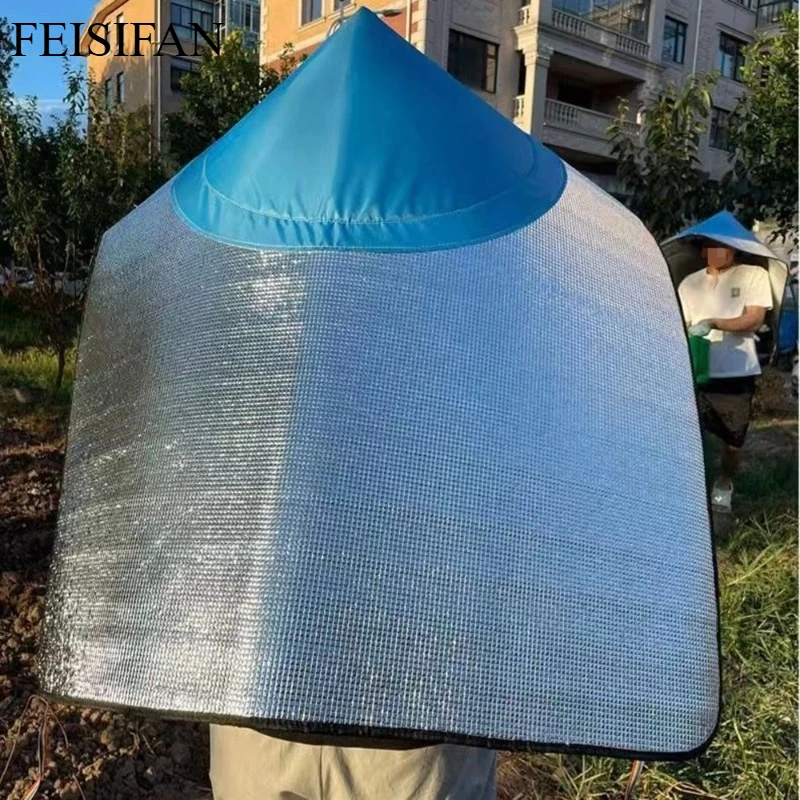 

Hooded Sun & Rain Protection Cape, Breathable UV Protection Hat, One-Piece Outdoor Cap for Gardening, Farming & Fishing