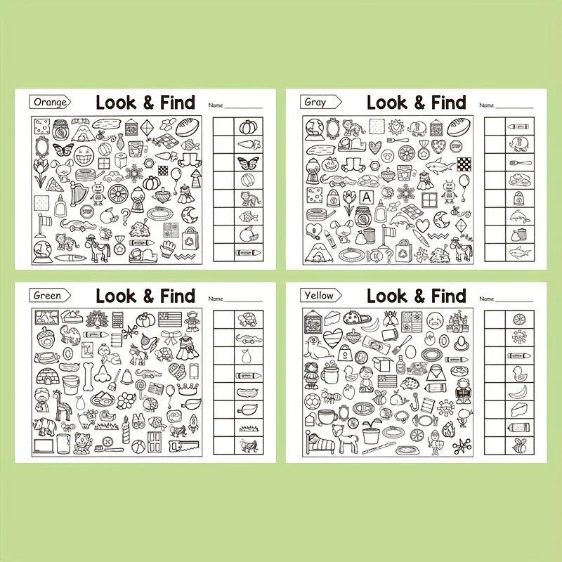 Look and Find Shape/Cuaderno di esercizi a colori per bambini Quaderno da disegno Quaderni da colorare Quaderni Materiale scolastico per ufficio