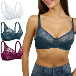 Bras For Women Lace Bra Large Cup Sexy Brassiere Exquisite Femme Underwear Lingerie BH Tops Plus Size C D DD E F