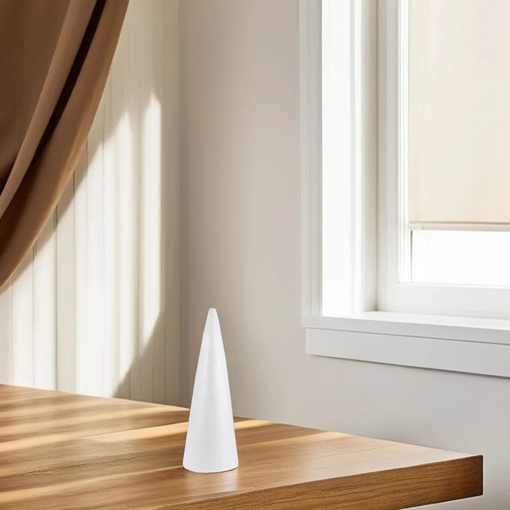 Cones de espuma artesanal, 2 peças, cone de poliestireno branco para projetos de arte infantil diy, artesanato escolar, decorações festivas, peça central de mesa