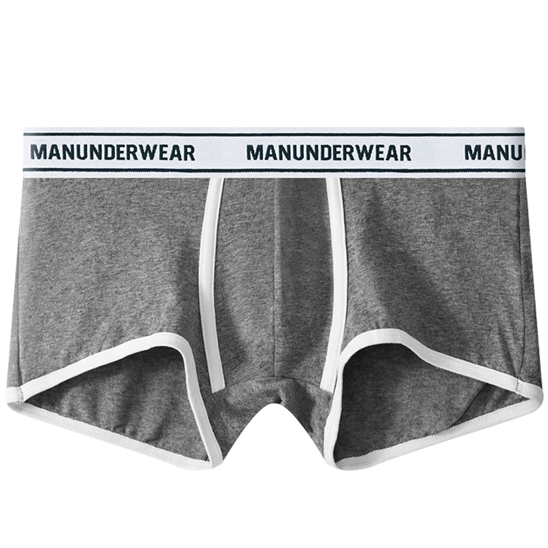 3-Pack Men's Cotton Boxers - “MANUNDERWEAR” Waistband, Soft & Breathable, 3 Counts