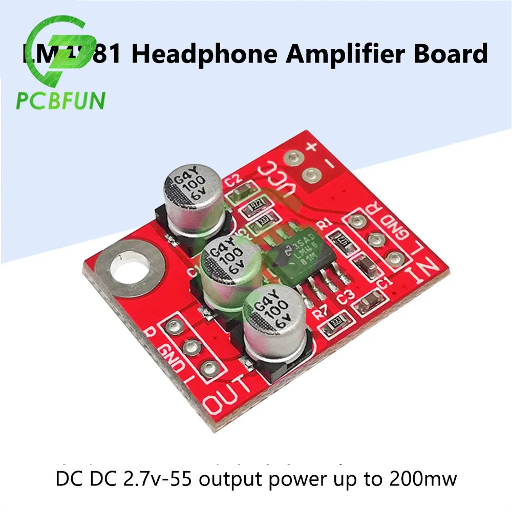 LM4881 Headphone Headset Amplifier Board Mini Audio Amplifier Module Power Preamplifier DC 2.7V-5.5V