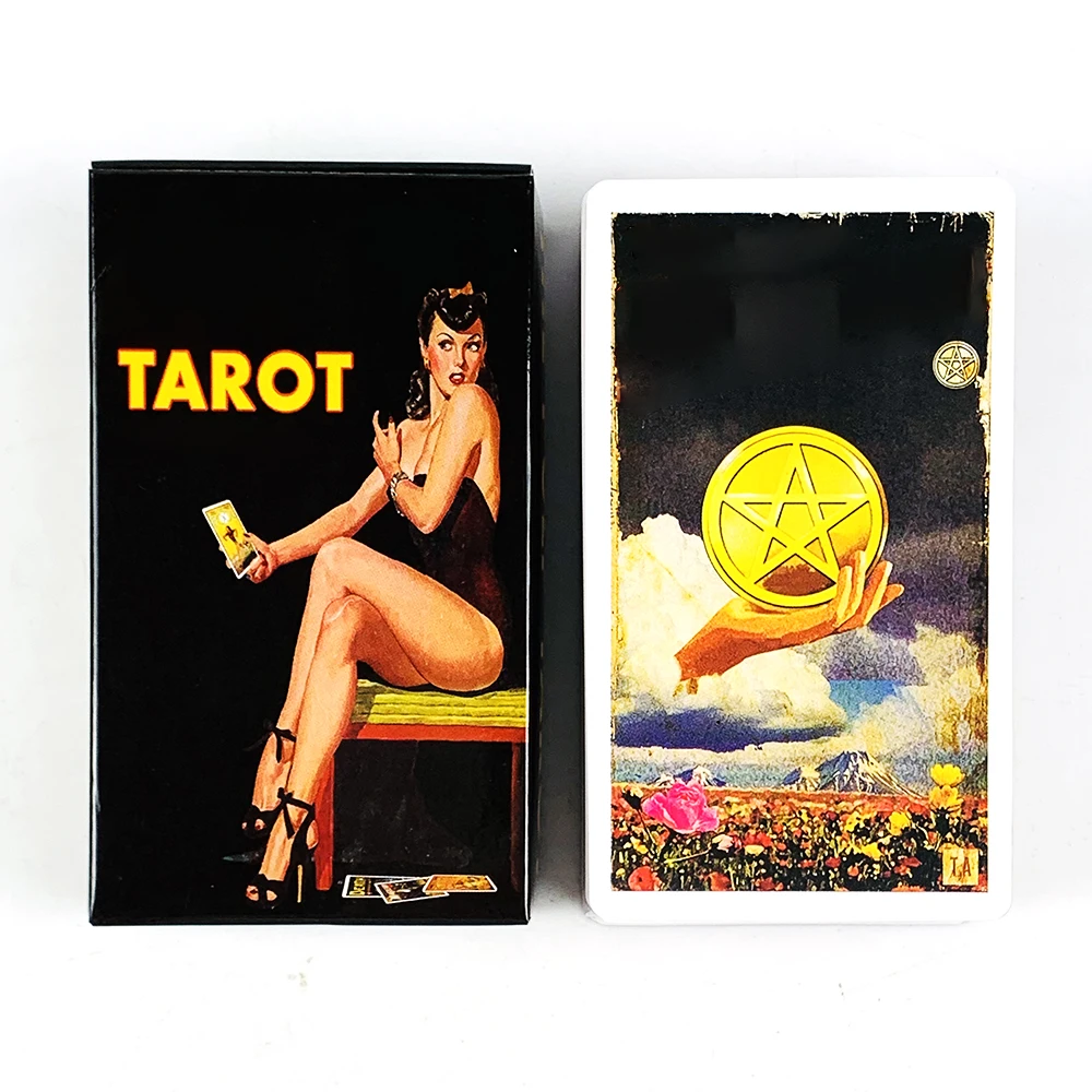 Big Size Tarot Deck 78pcs Cards Magazines Themed Tarot Card Deck With Guide Book,Party Game Cards Halloween and Christmas Gifts