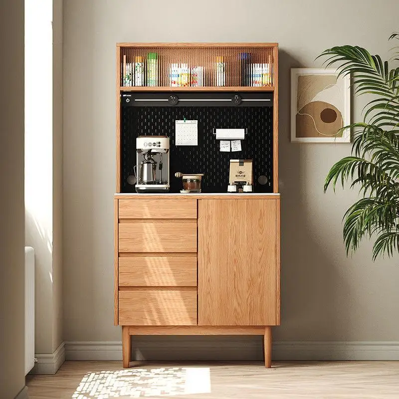

Solid wood oak dining side cabinet against the wall integrated hole board living room home kitchen tea storage locker