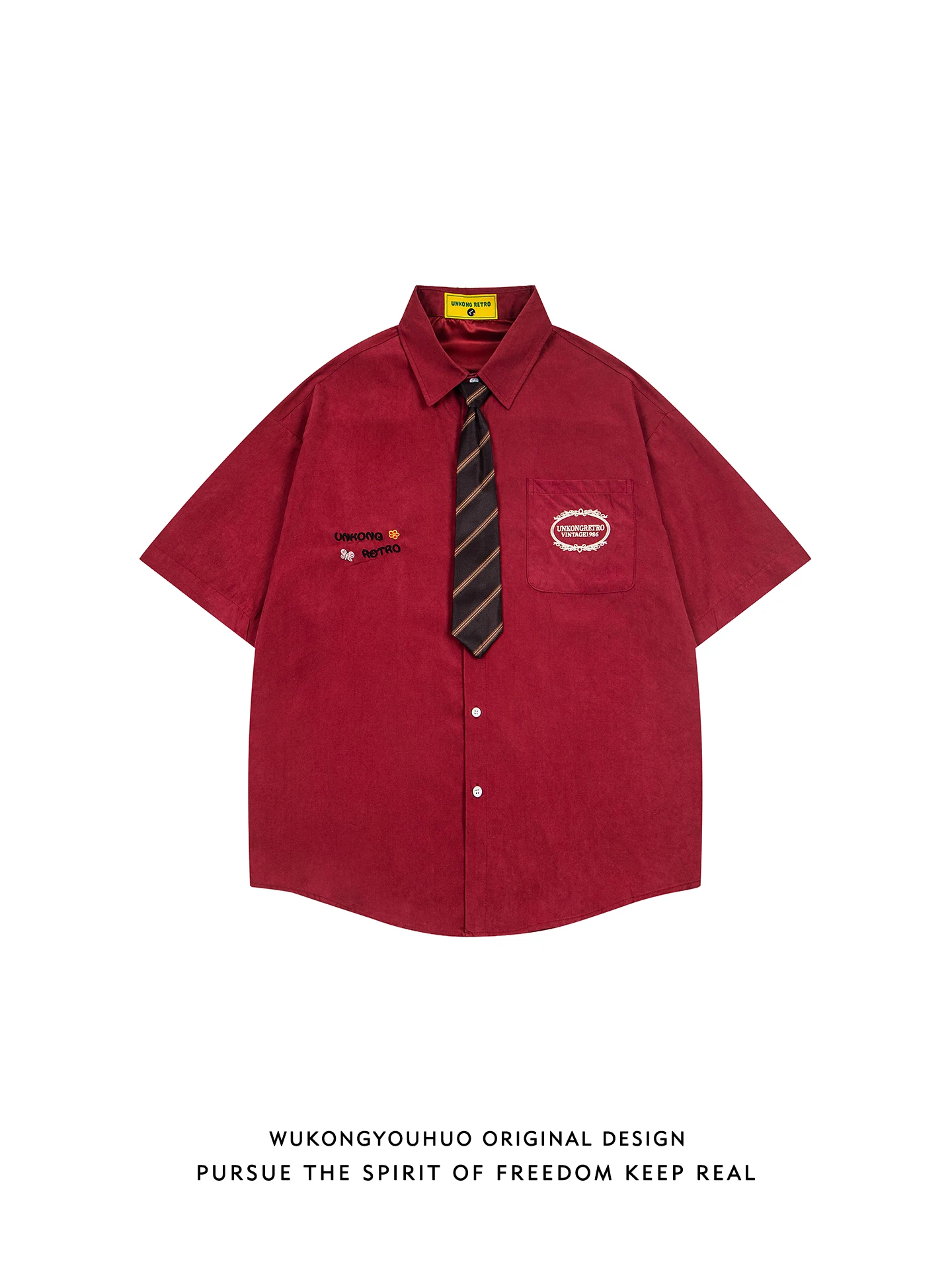 

Casual Loose ort Sve irt Embroidered Letter Design Men Women Retro Brand Breathable Summer Wear for Youth Daily Use