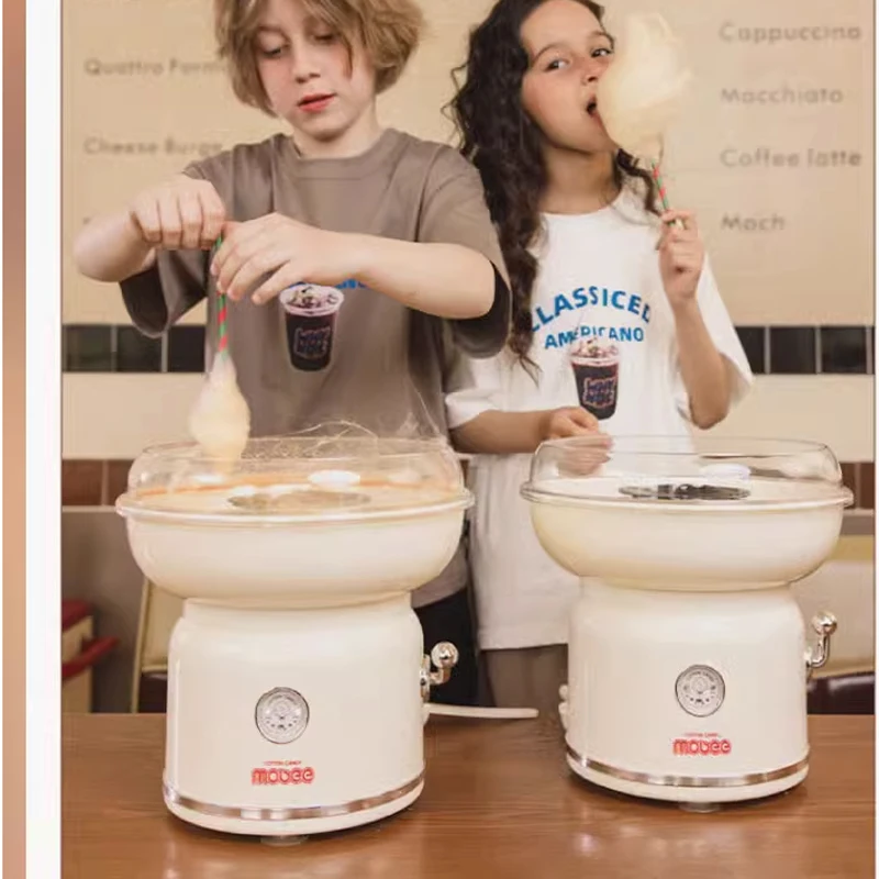 آلة حلوى القطن الأوتوماتيكية بالكامل للأطفال ، آلة صغيرة منزلية سهلة الاستخدام ، لون كشك تجاري