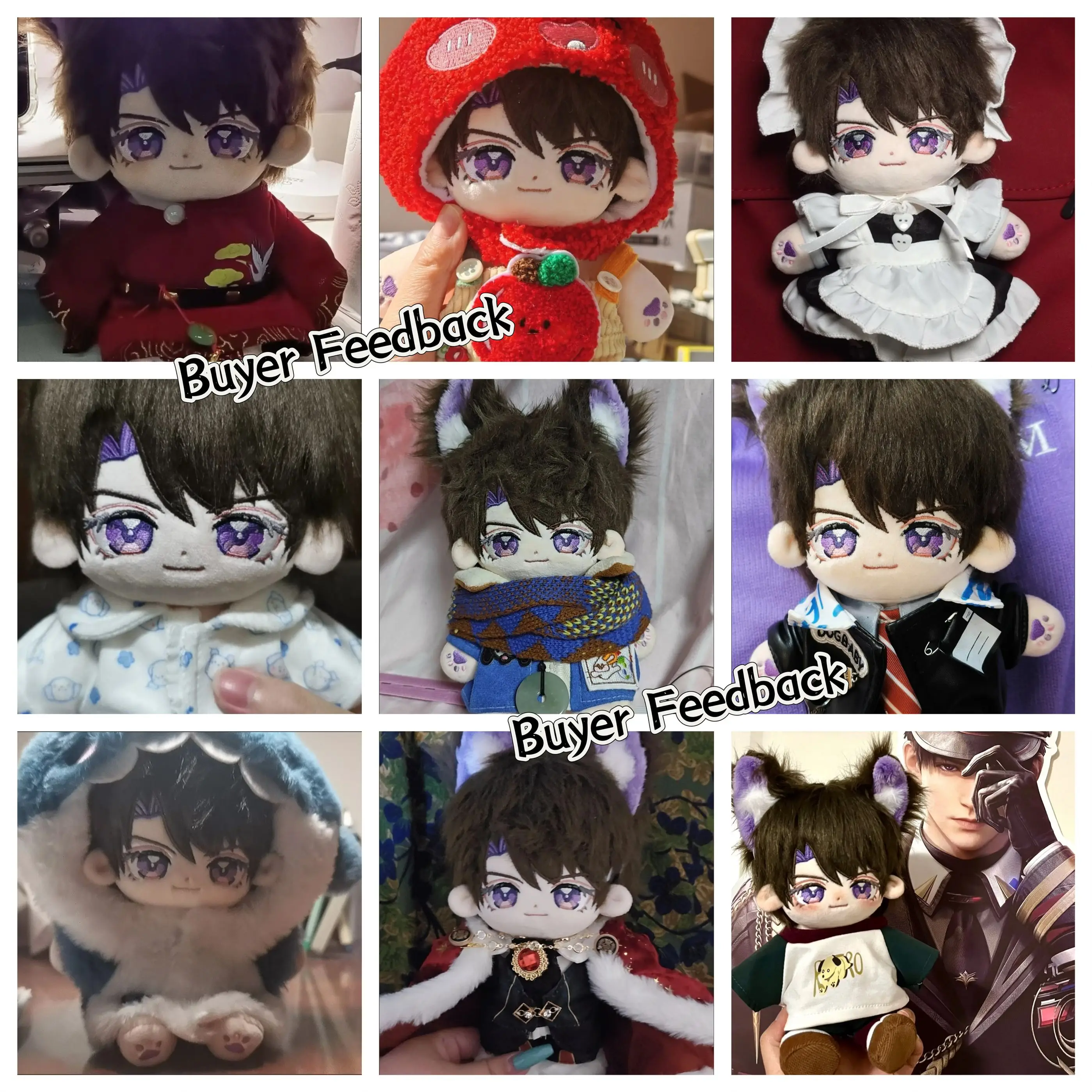 20cm Anime Game Love and Deepspace Caleb Kawaii Cosplay Cotton Doll Body Ears With Skeleton Fans Collection Plushies Toys Gift