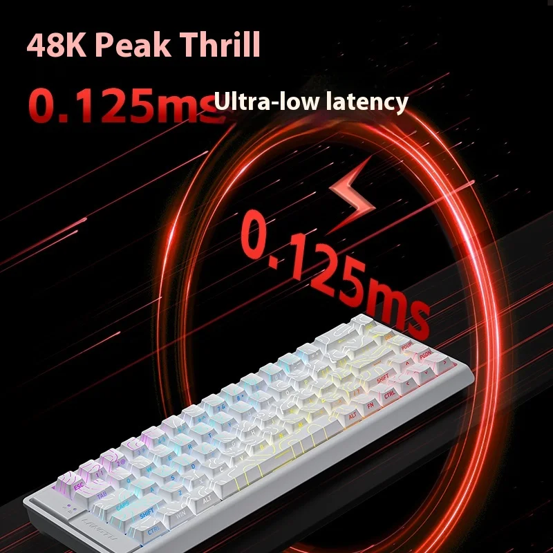 Keyboard Gaming Langtu MC68 dengan Sakelar Magnetik 8KHz, Layout 65%, Keycaps PBT, Sensor Hall RGB, Keyboard Ergonomis untuk FPS dan E-Sports PC