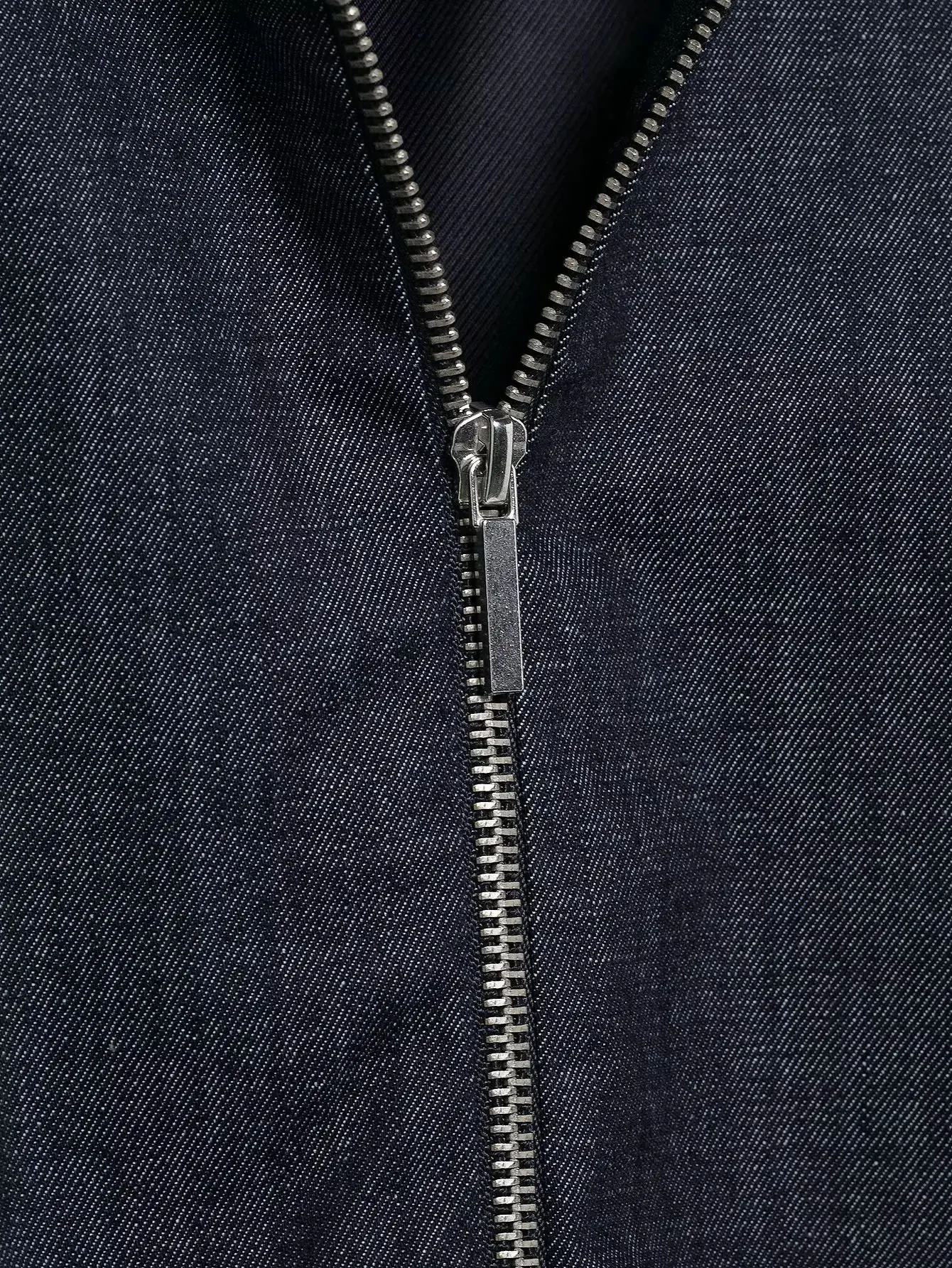 HH Neue Street Fashion Denim Bomber Jacke Für Frauen Einfarbig Stehkragen Zipper Mit Tasche Ballon Stil Kausalen Mäntel – Detail 11