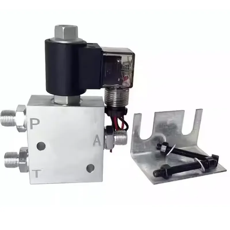 2 Position 3 Way 4 Way Solenoid Valve Control 12V 24V Hydraulic Oil Quick Connector Pilot Valve for Grab Machine