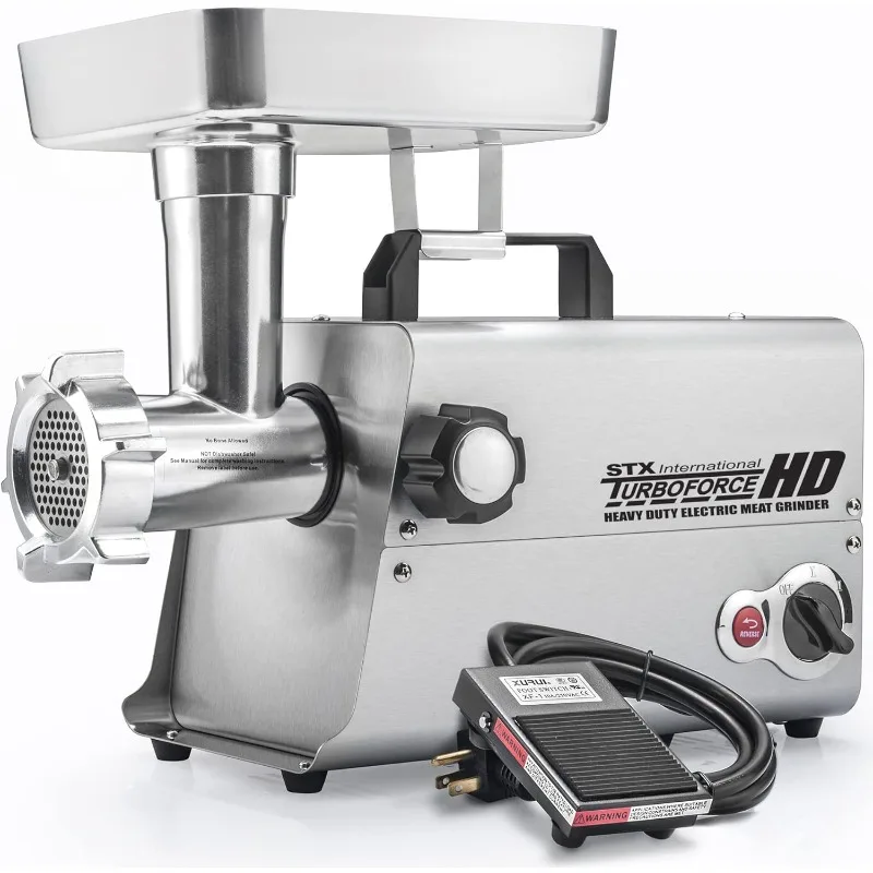 

3500-TFHD Heavy Duty Electric Meat Grinder w/Foot Pedal • 5 Grinding Plates • 3 S/S Blades • Sausage Stuffer 3 Lb.