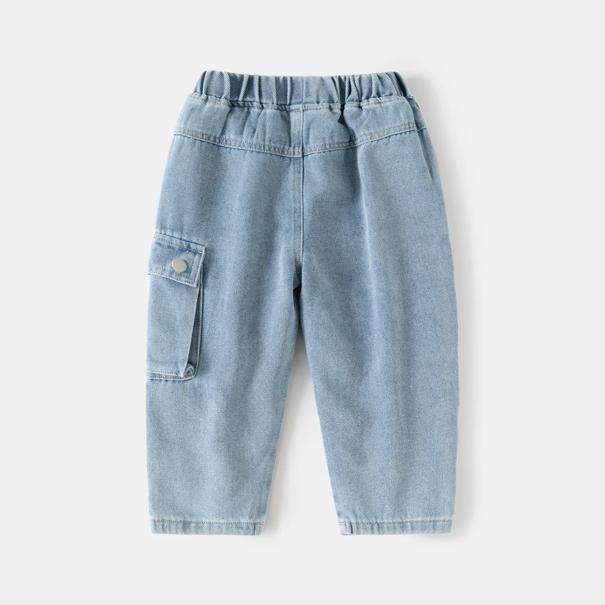 Childrens jeans 2026 spring and autumn new boys casual stylish straight loose pants with pockets baby cargo trousers