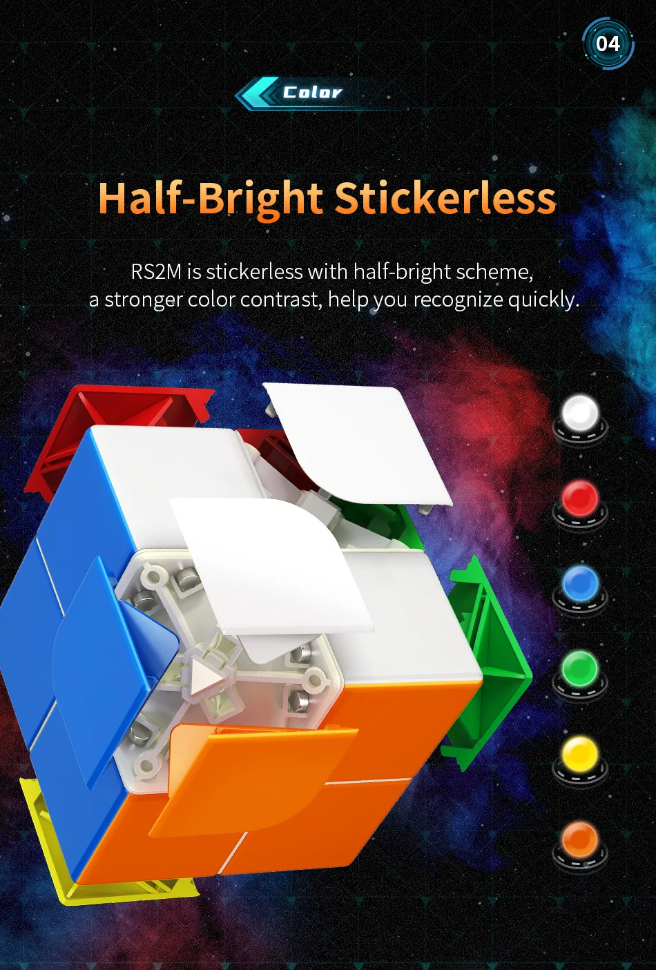 [Picube] Moyu RS2M V2 2022 magnetischer Geschwindigkeitswürfel mgaic Würfel 2x2 professionelles Lernspielzeug MOYU Magnetwürfel Puzzle für Kinder RS2M – Detail 6