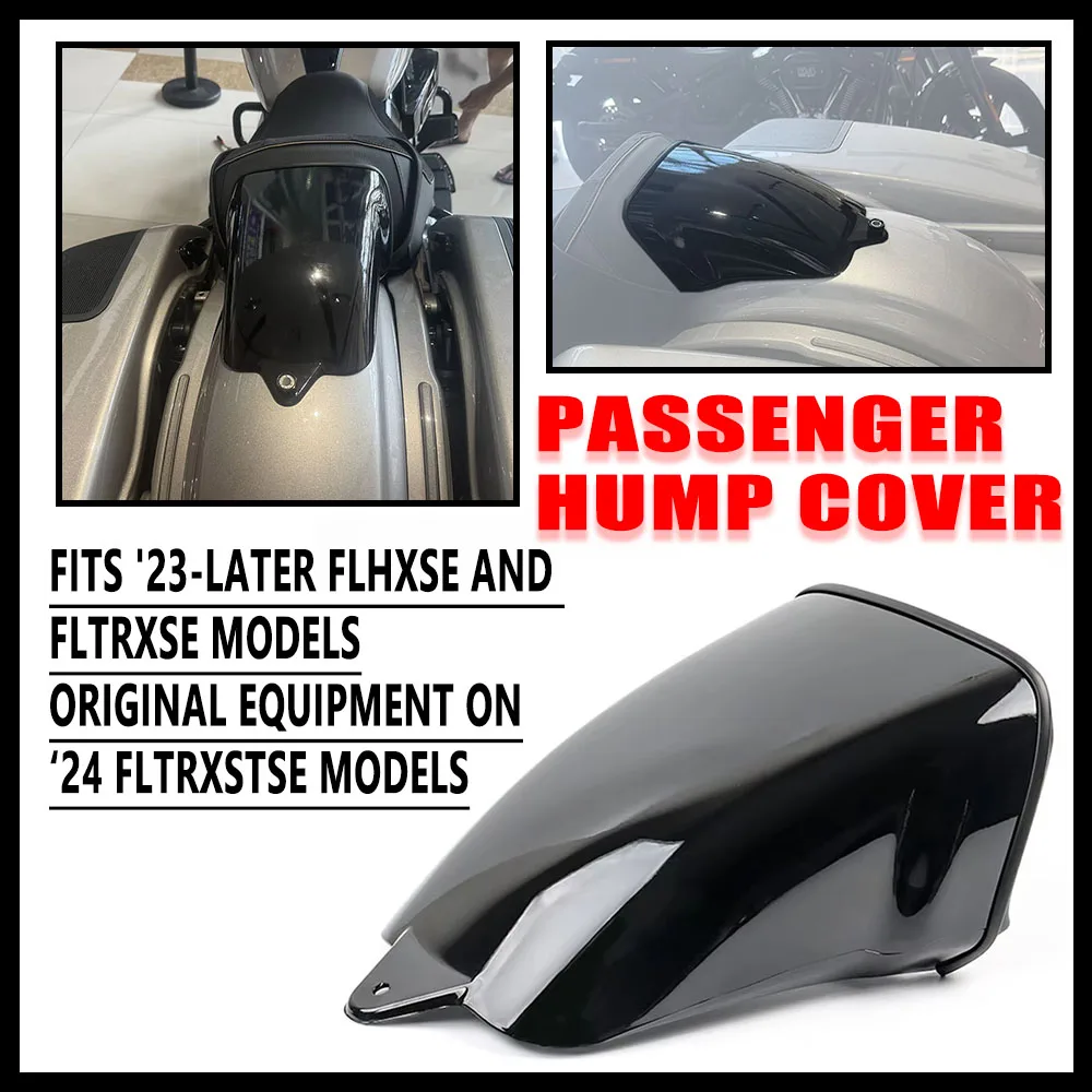 

Motorcycle NEW Rear Passenger Seat Cover Camel Hump Cover ABS Black For Harley CVO Road Glide ST FLTRXSE 2024 2023