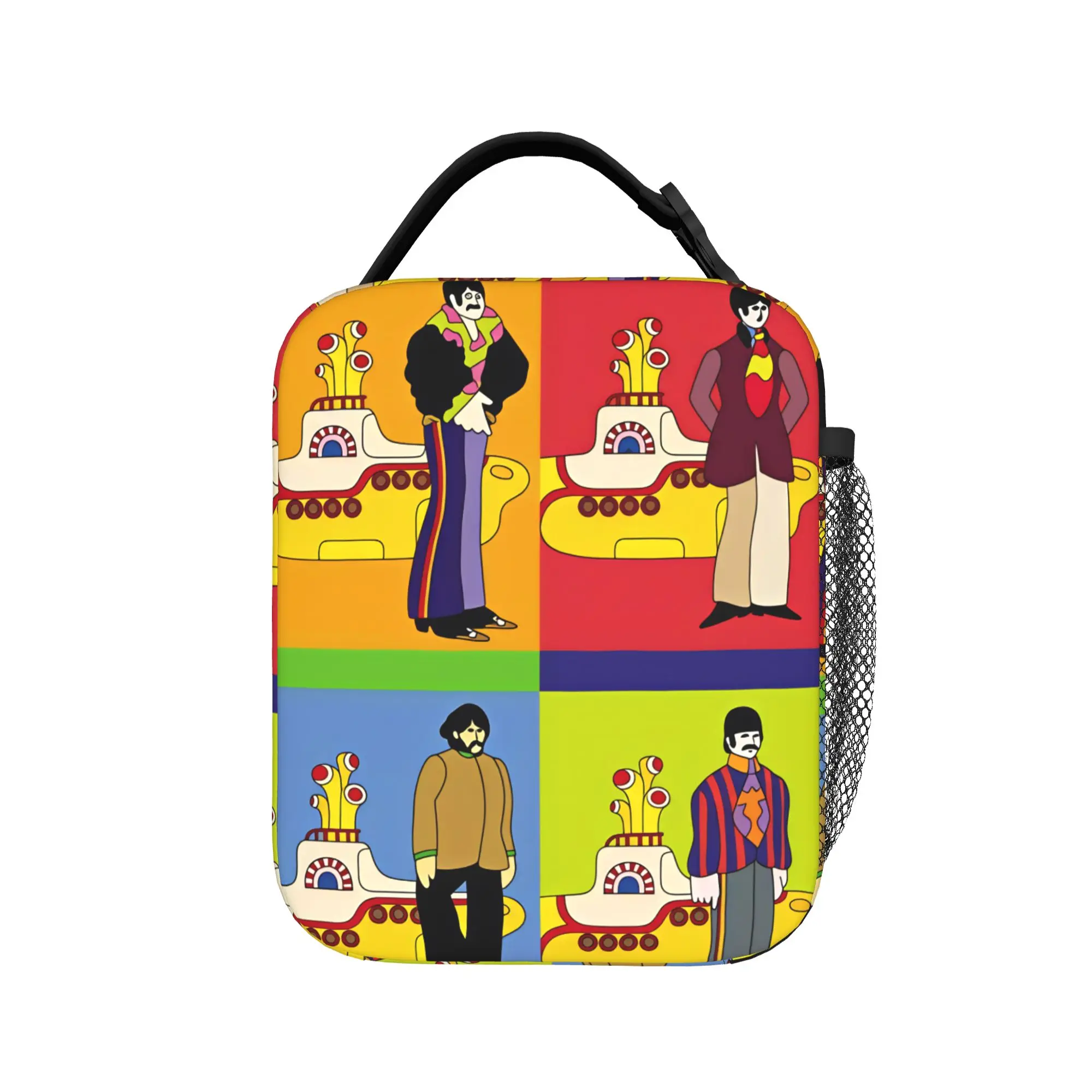 Beatle Yellow Submarine Lunch Bag Music Album School Lunch Box For Men Casual Tote Food Bags Waterproof Zipper Cooler Bag