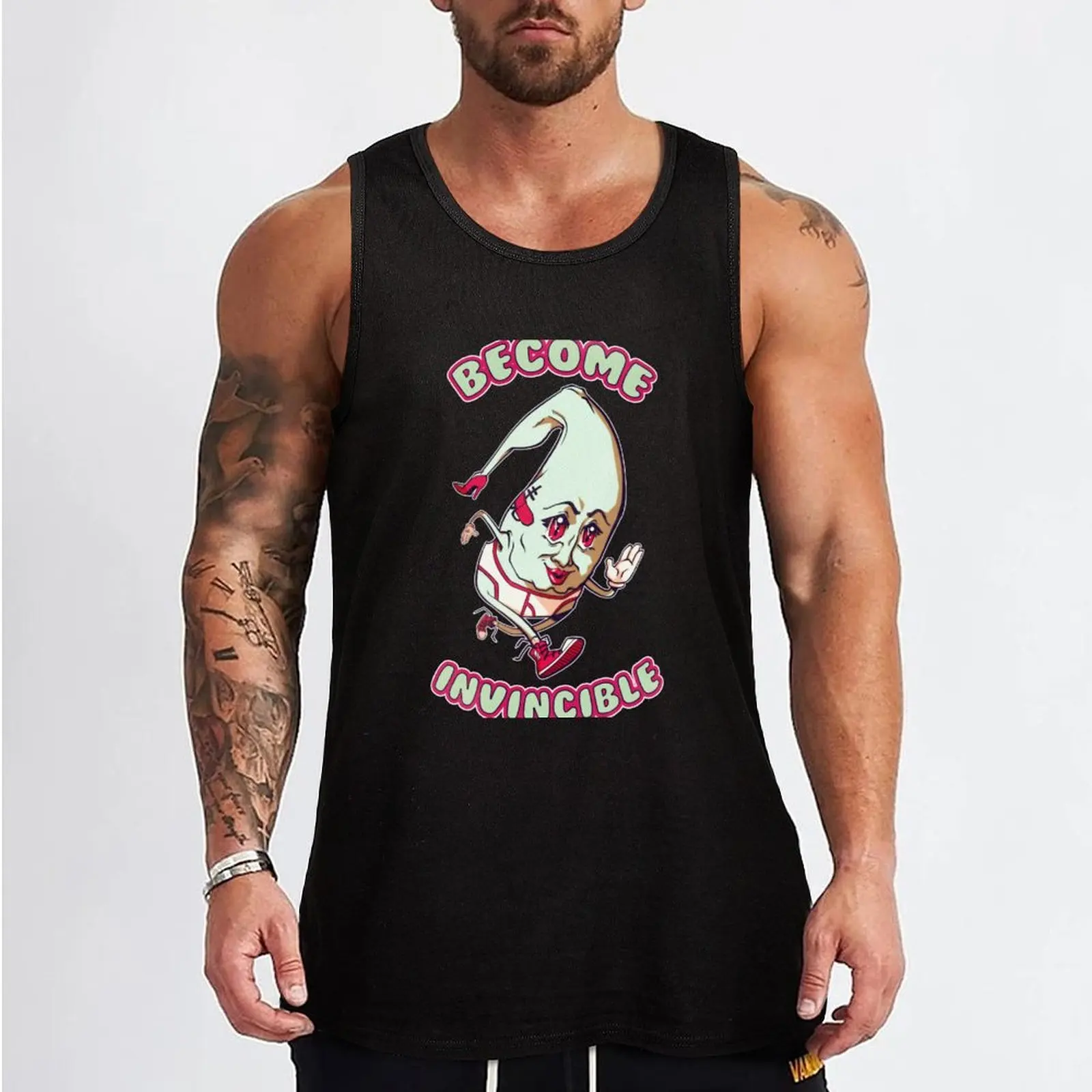 Become Invincible Tank Top sleeveless t-shirts for men anime Men's clothing gym for men