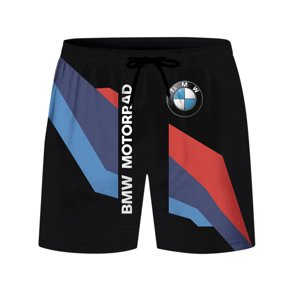 شورت BMW Motorrad Motorsport للرجال كاجوال شبكي يسمح بمرور الهواء وسروال جري مريح للياقة البدنية