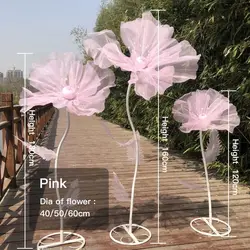 New Wedding Road Lead Flowers Wedding Stage Layout Decoration Home Garden Ornaments Window Net Gauze Flower Mesh Flower Stand