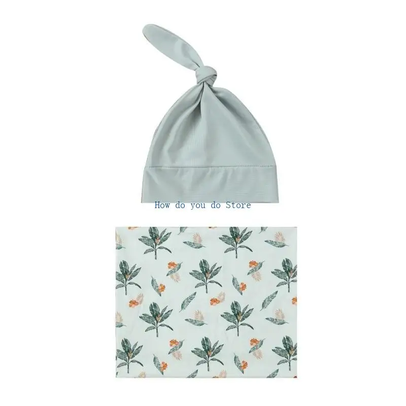 19QF قماش لف نوم الرضع مع قبعة قابلة للتنفس للرضع محايدة للجنسين للطفل #5