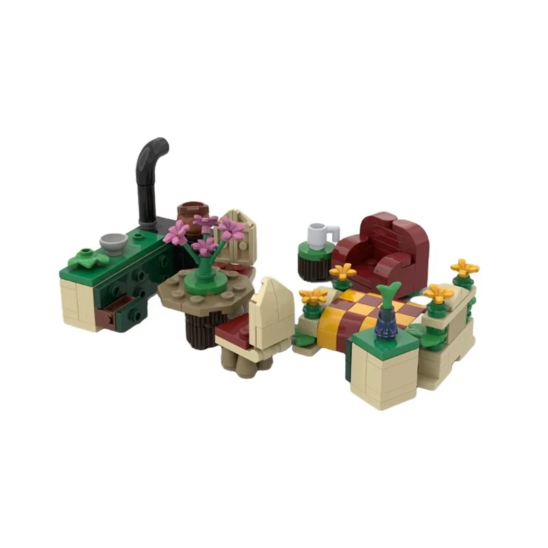 MOC Architecture Creative Fairytale Forest Tree House Elf Flower House DIY Assembled Building Blocks Toy Children's Gift