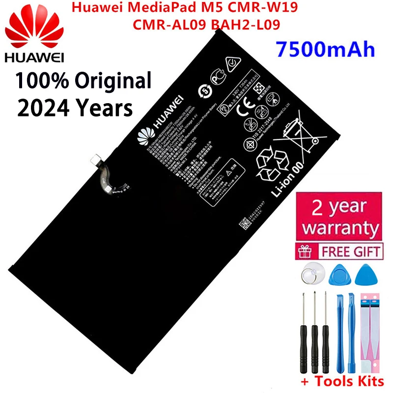 

Orginal New 7500mAh Battery For MediaPad M5 Lite 10 BAH2-W19 / M5 Pro 10.8 CMR-W19 CMR-AL09 BAH2-L09 HB299418ECW High Quality