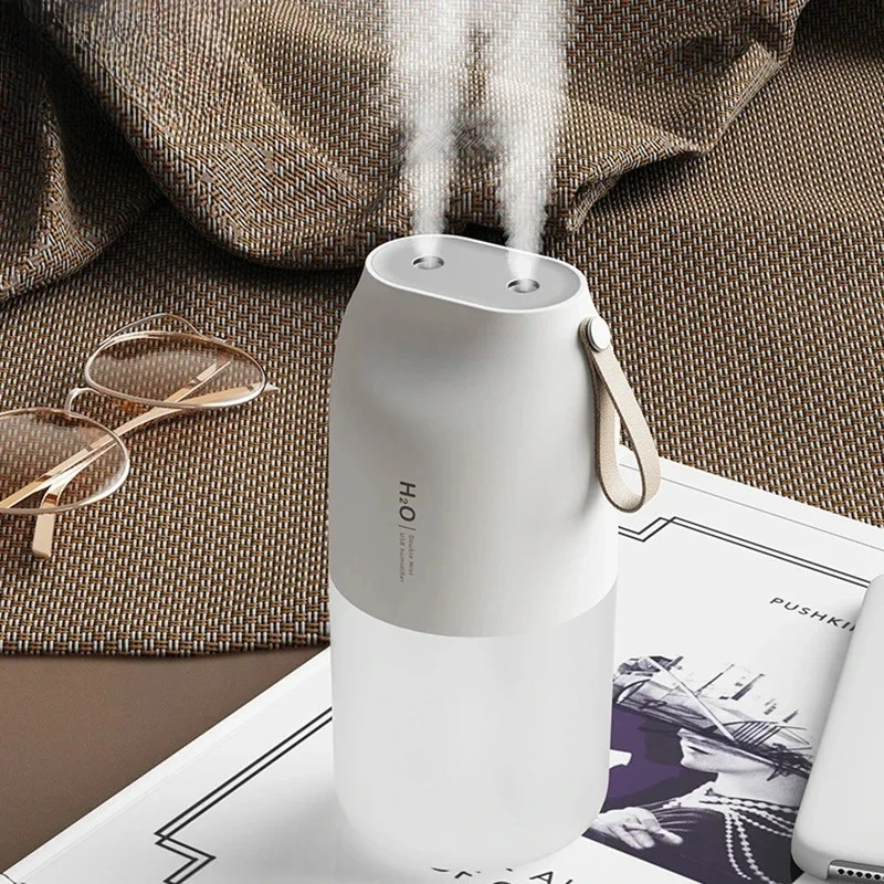 Humidificador de Aire Portátil de Doble Vaporización, Difusor de Vapor Frío de 300 ml, Humidificador de 2000 mAh, Purificador de Aire para Coche, Mini Ambientador USB, Regalo Nuevo