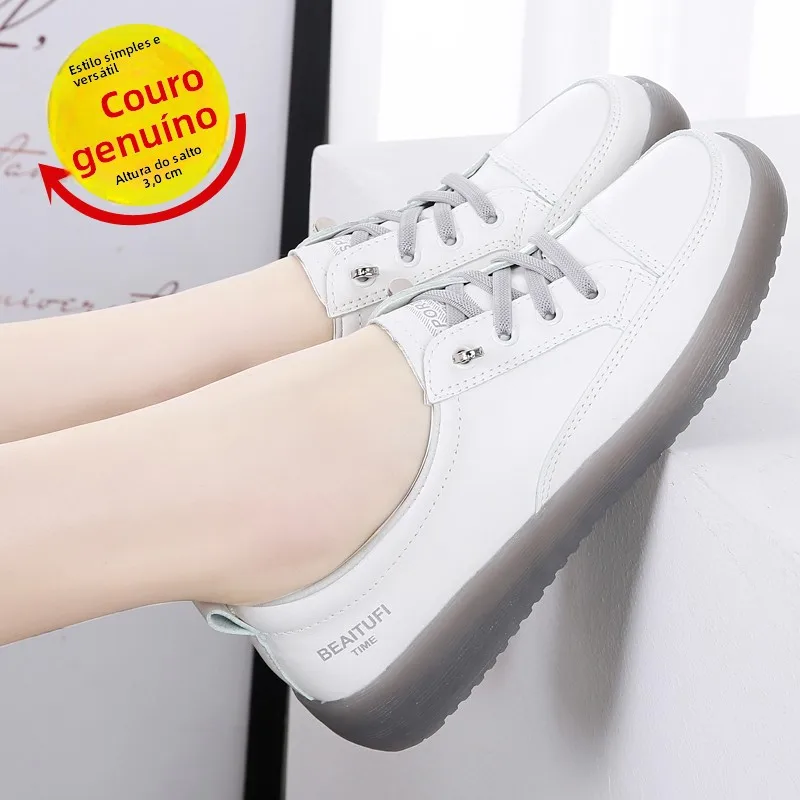 ultra-light-leather-women's-slip-on-shoes-soft-bottom-casual-sneakers-round-toe-flat-heel-pure-color-fashionable-summer-shoes