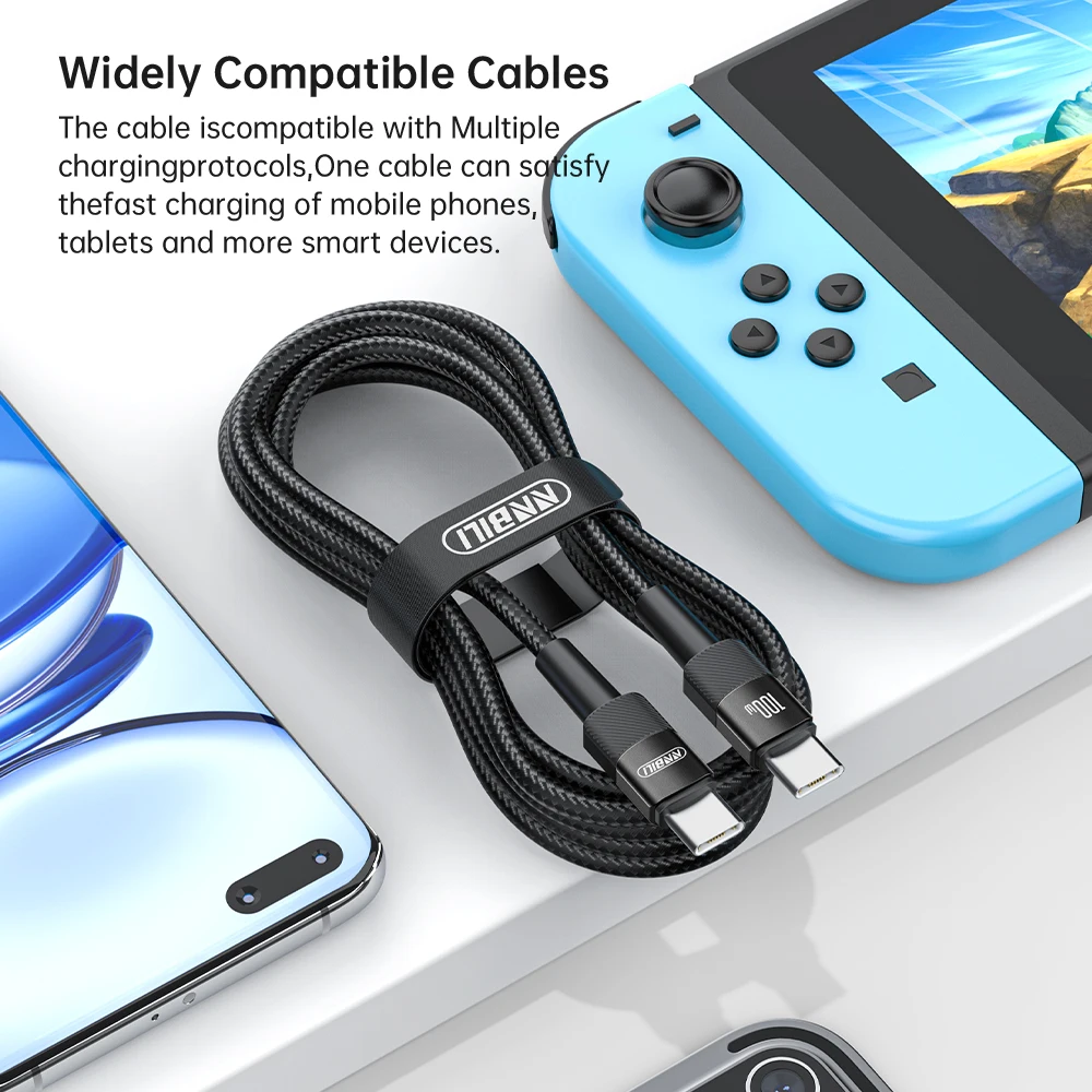 MNBILI 100W Type C to USB C Cable PD 3.0 Quick Charge 4.0 Fast Charging Type C to Type C for iPhone 15 Macbook Samsung Xiaomi ﻿