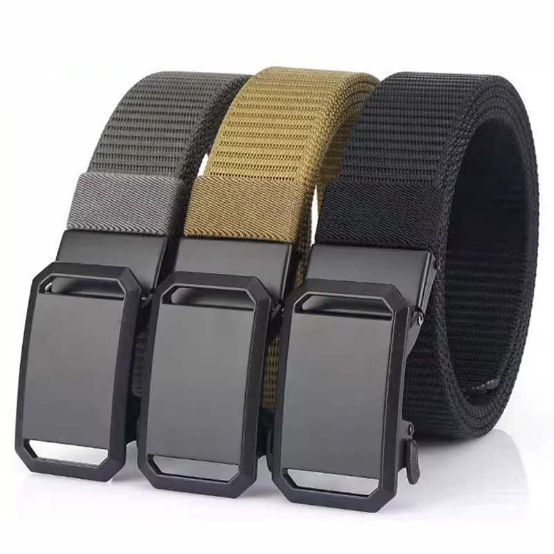 Nylon Belt Breathable Belts for Men Tactical Belt Automatic Buckle Belt Outdoor Korean Canvas Belt Student Trend Versatile Belt image 4