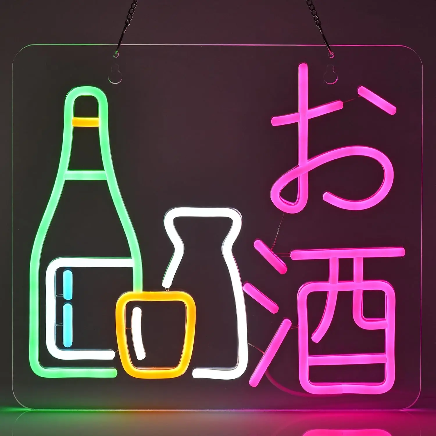 Sake Bar Neon Sign Japanese Sake LED Neon Light USB Powered Dimmable for Izakaya Restaurant Club Bar Tavern Wall Decor Gift