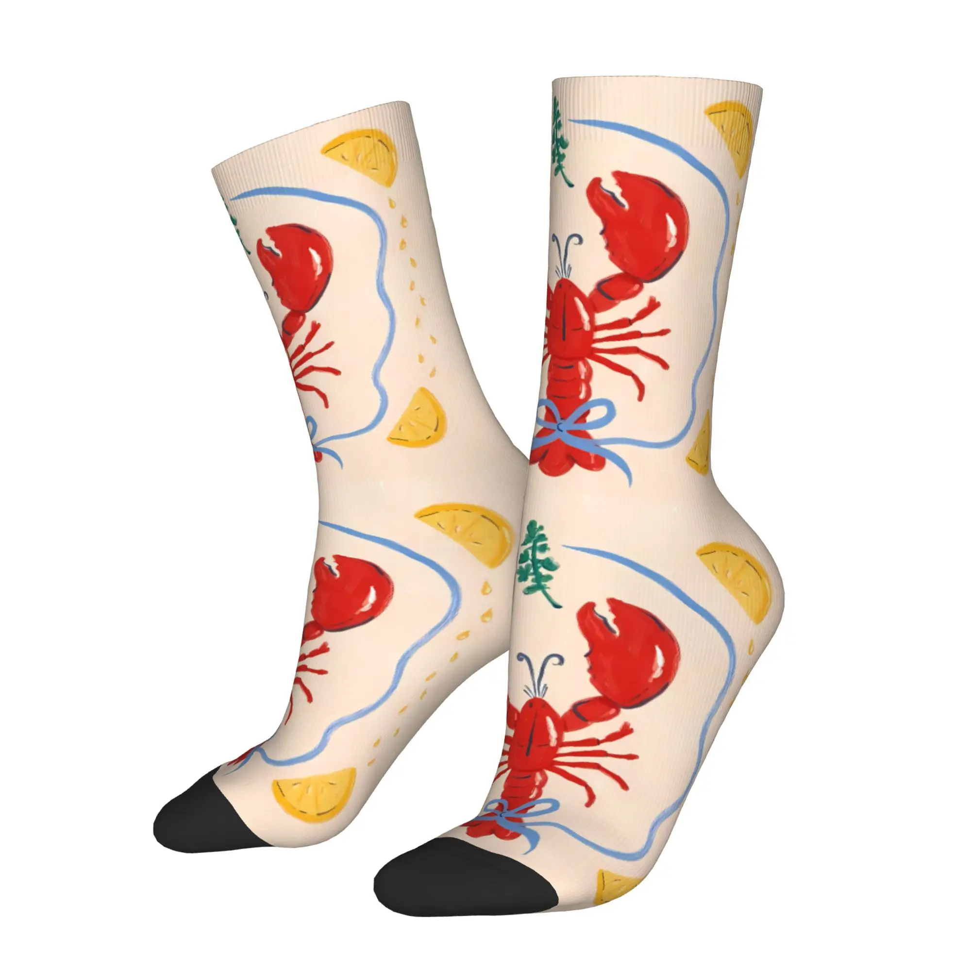 

Мужские модные носки из полиэстера с принтом лобстера в стиле ретро