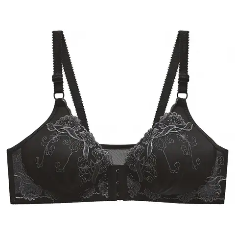 Sujetador de talla grande para mujer, cierre frontal, soporte cómodo, ropa interior, tela transpirable, cobertura total, copa suave, diseño ligero