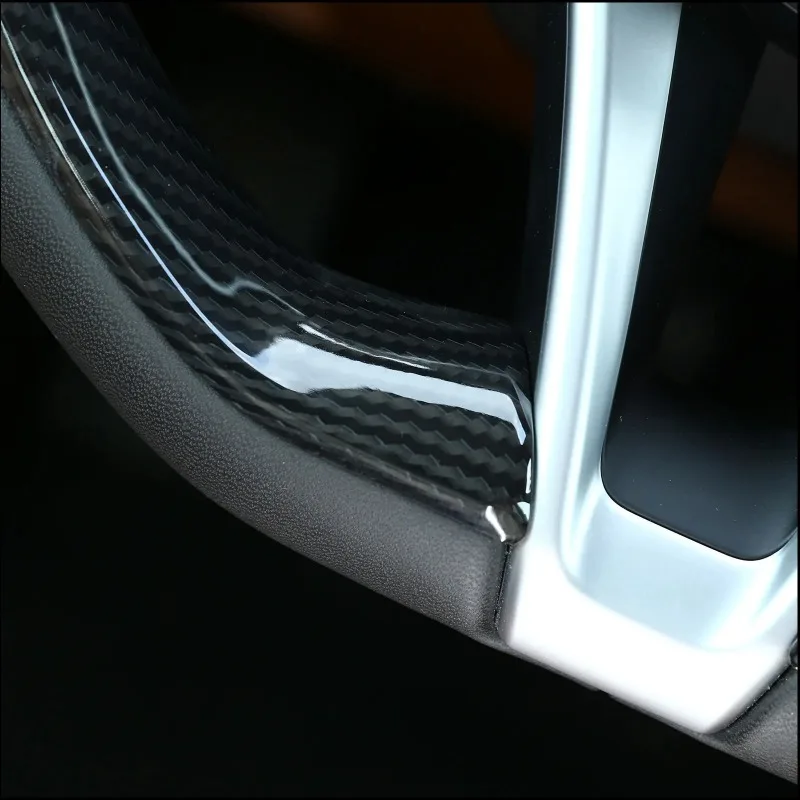 

For Alfa Romeo Giulia Stelvio 2017-2021 Interior Car Accessories ABS Carbon Fiber Car Steering Wheel Cover Trim Stickers