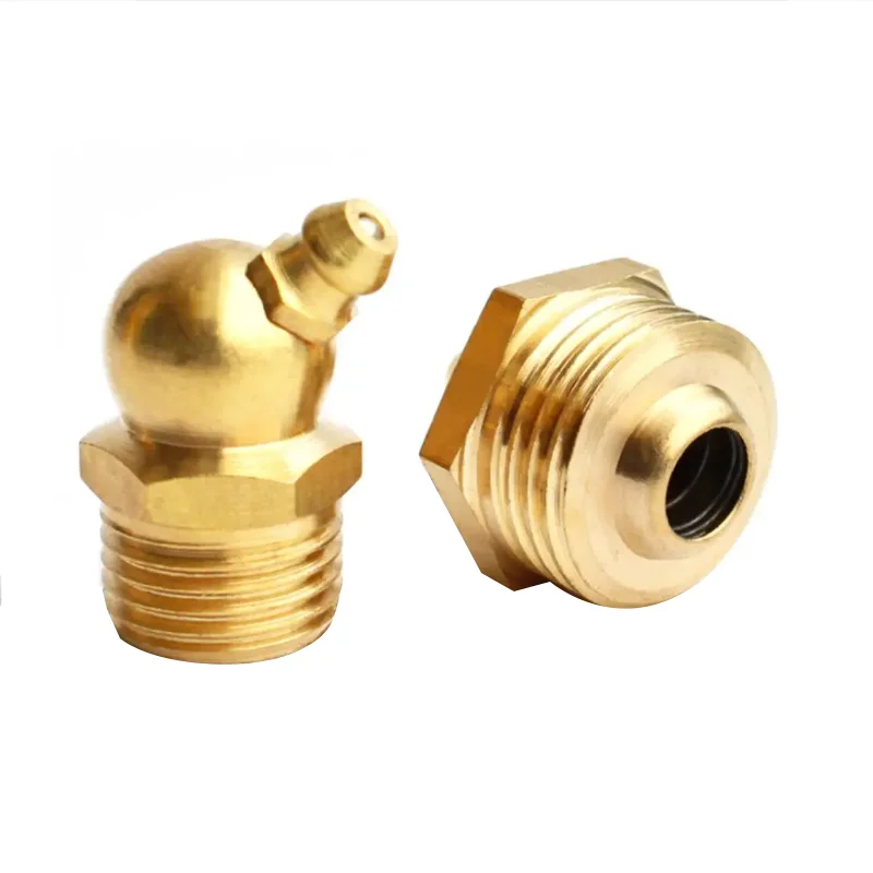 

10pcs Brass Grease Nozzle M6 M8 M10 Thread Straight 45 Degree Angle 90 Degree Angle Grease Nipple Fittings Kit Zinc Plated Iron