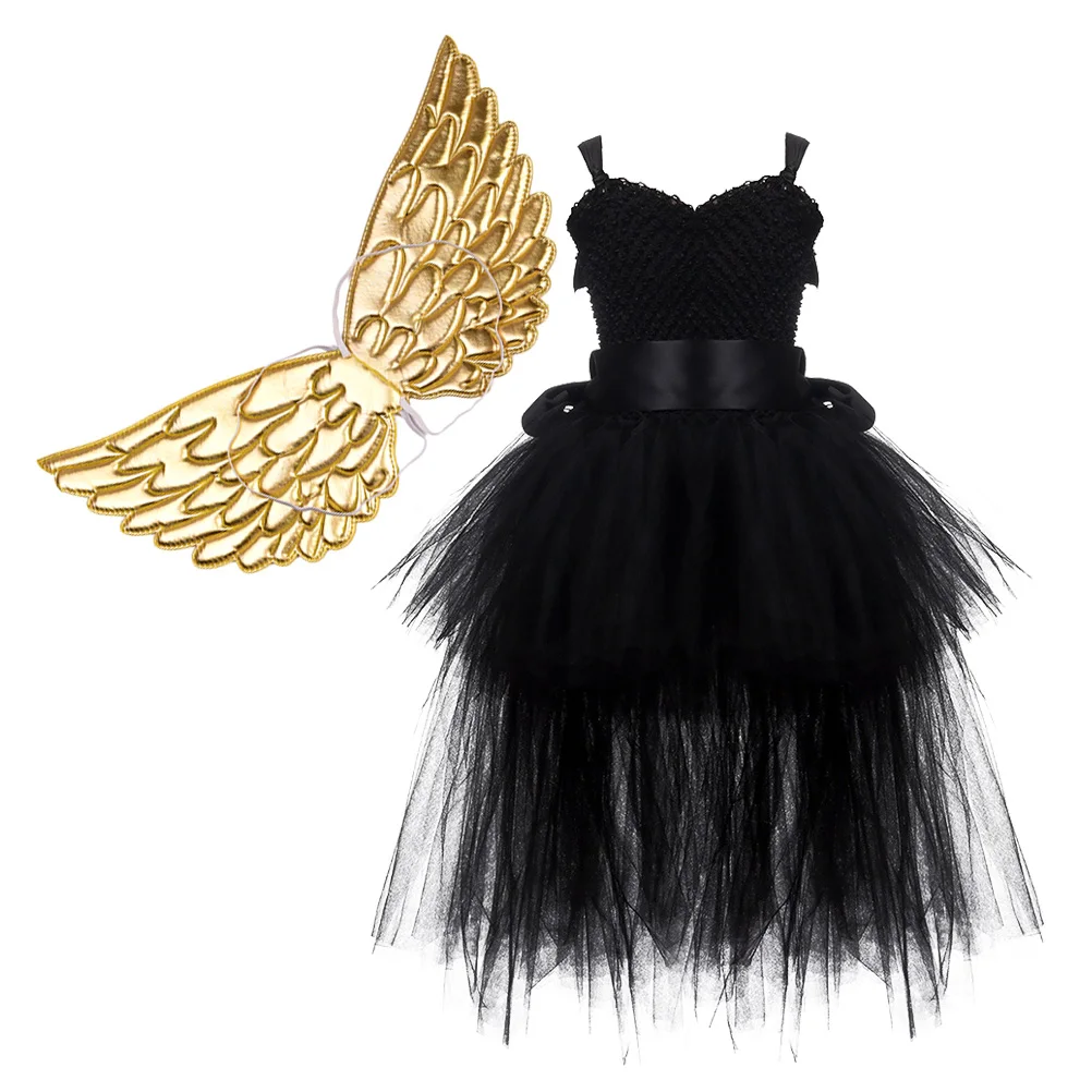 Costume d'halloween robe en Tulle jupe Tutu en maille fée maille Tutu sans manches robe de soirée confortable filles