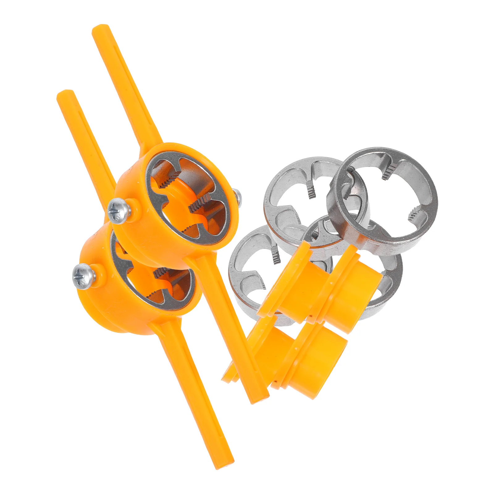 

2Pcs PVC Threader Set Manual Threading Tool Pipe Thread Maker Kit Round Die Plastic Pipe Repair Tool Plumbing Thread Round Die