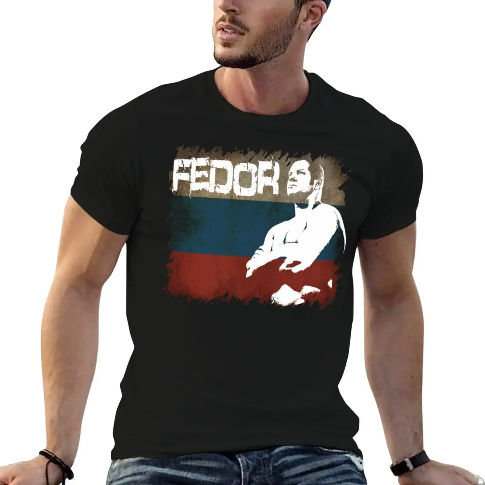 NEW FEDOR EMELIANENKO THE LAST EMPEROR RUSSIAN FLAG T-Shirt kawaii clothes cute tops oversized t shirts for men