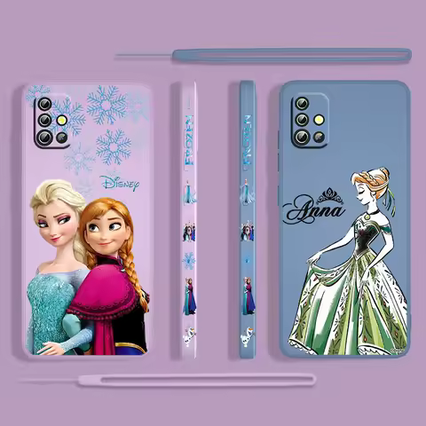 Disney Frozen Aisha Anna For Samsung Galaxy A73 A53 A33 A52 A32 A22 A71 A51 A21S A03S A50 4G 5G Liquid Left Rope Phone Case Capa