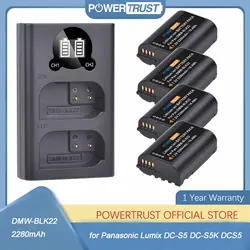 DMW-BLK22 2280mAh DMW BLK22 DMWBLK22 baterii i LED USB ładowarka dla Panasonic Lumix DC-S5 DC-S5K DCS5 DCS5K GH6 GH5 BLK22