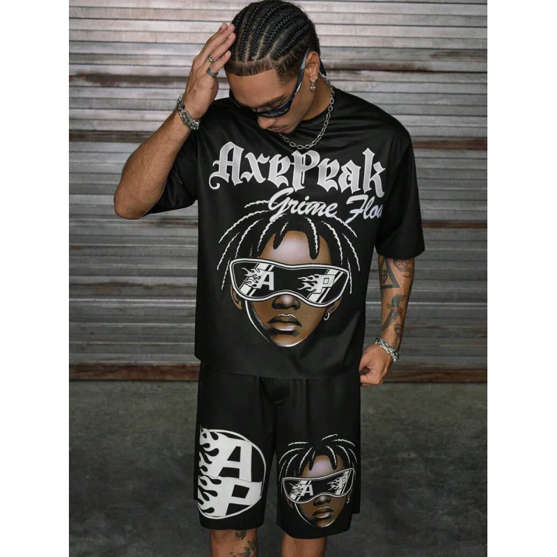 

Men's Clothes for Man Clothing Short Pants Men Summer Man Shorts and T Shirt Set Men's Set New Arrival Goods Y2k Tracksuit Sets