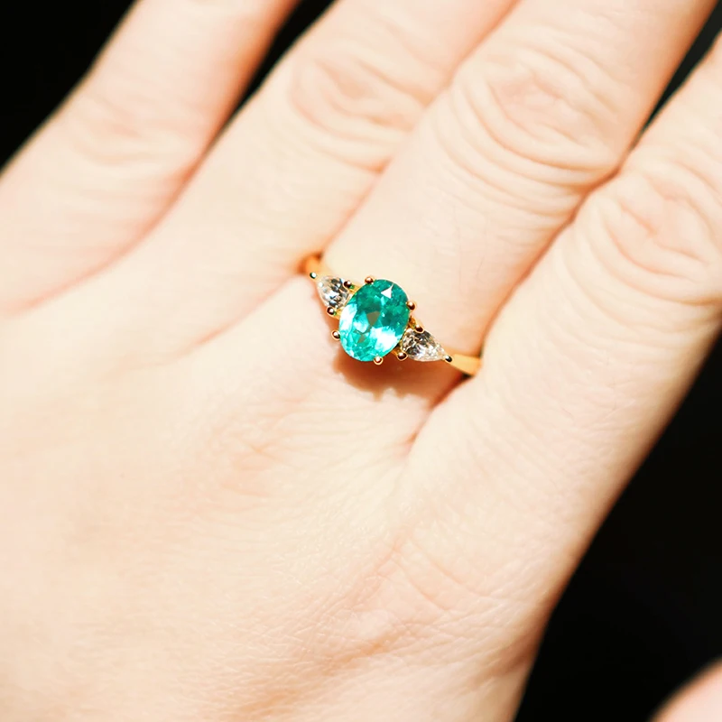 Paraiba-Labor-Saphir in Trillionenform mit VVS1-Zertifikat, Großhandelsdiamant für DIY-Anhänger, Schmuckherstellungsmaterialien, Edelstein – Detail 22